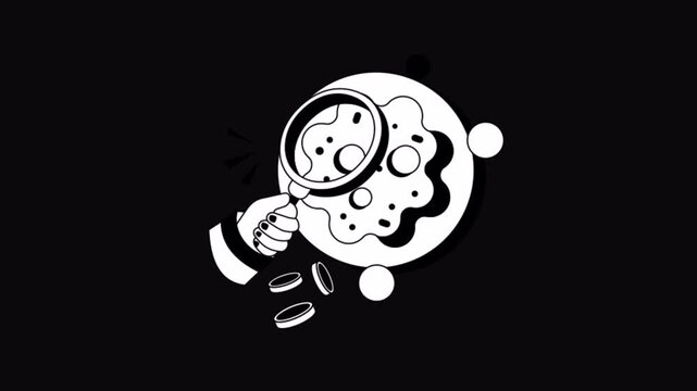 Cancer Cell Black and White Alpha Channel Animation