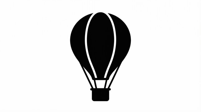 Black hot air balloon icon