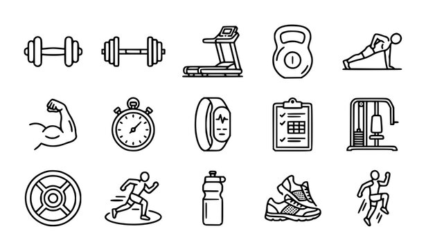Fitness and exercise icons