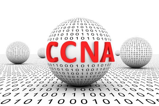 CCNA conceptual sphere binary code 3d illustration