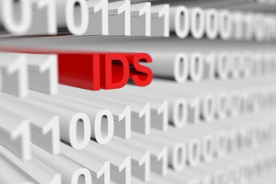 IDS binary code blurred 3d illustration