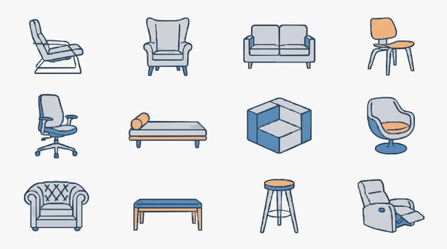 Modern Home Furniture Lineup Collection.