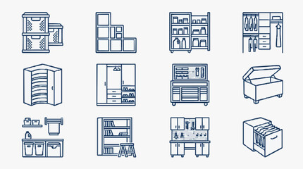 Modern Home Storage Solutions Lineup. © fuad