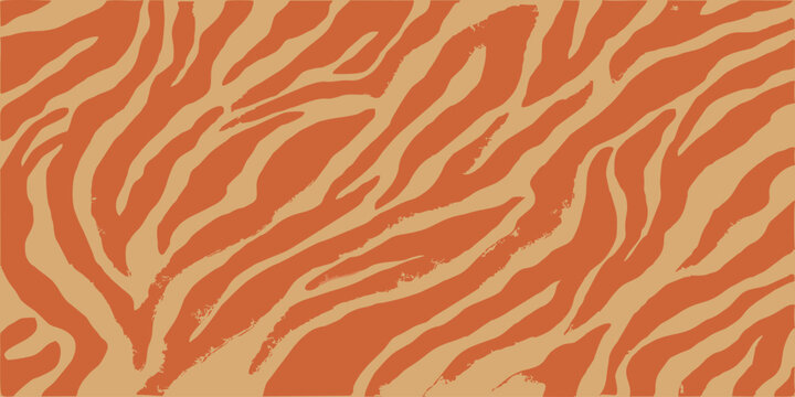 Smooth creamy orange tiger skin texture. Abstract vector background wavy thin lines. Curve wave seamless pattern design. Perfect for poster backgrounds, wallpapers, covers and etc.