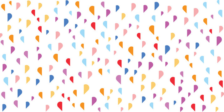 Colorful abstract vector background with scattered semicircle shapes in various colors
