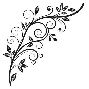 Elegant corner flourish for sophisticated artwork.