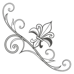 Decorative corner ornament with fleur de lis motif. © go