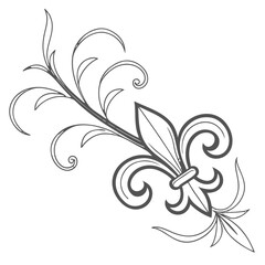 Decorative floral ornament with vintage fleur lis. © go