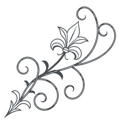 Elegant fleur de lis ornament with ornate swirls. © go
