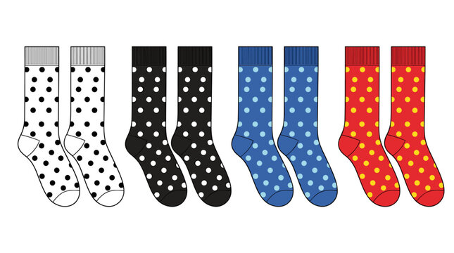 Collection of colorful polka dot socks for vibrant style and comfortable wear