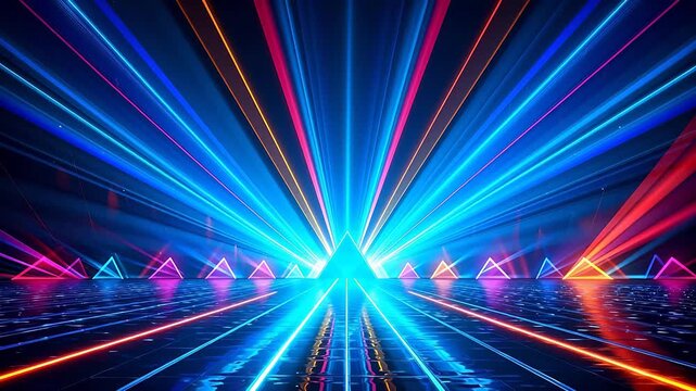 Digital technology black background color laser light abstract background
