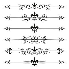 Set of luxury vintage dividers and frame borders. © Ella