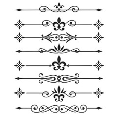 Elegant page dividers with floral swirl designs. © Ella