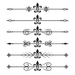 Set of calligraphic dividers for text headings. © Ella