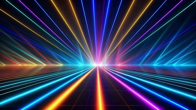 Digital technology black background color laser light abstract background