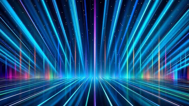Digital technology black background color laser light abstract background