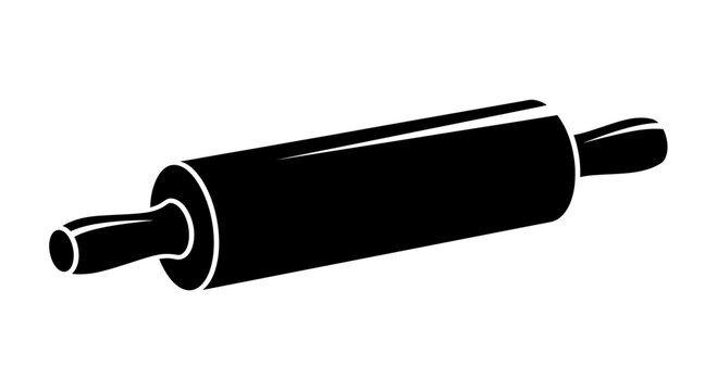 Black Silhouette of a Rolling Pin Kitchen Utensil Icon