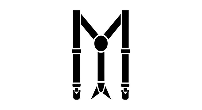 Black Suspenders Icon for Formal Fashion Accessories