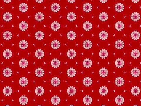 Elegant seamless floral pattern featuring delicate watercolor flowers on a rich red background. This repeating botanical design is ideal for fabric printing, wallpaper, wrapping paper, stationery, hol