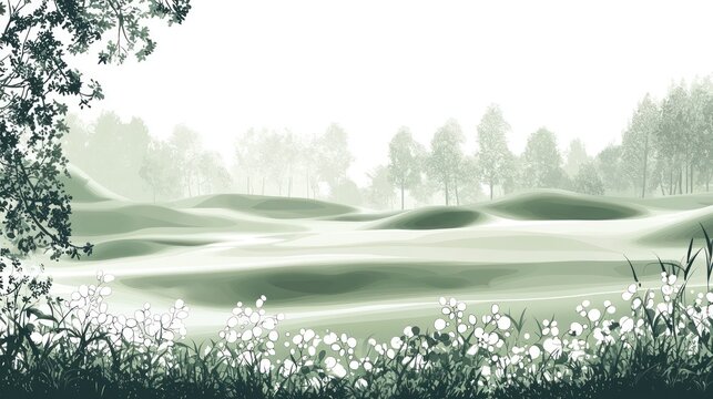 Misty forest hillscape