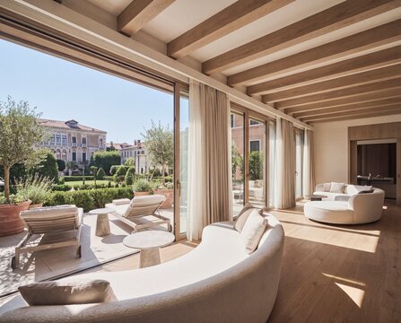 Serene quiet reading room with warm firelight for luxury accommodation promotion