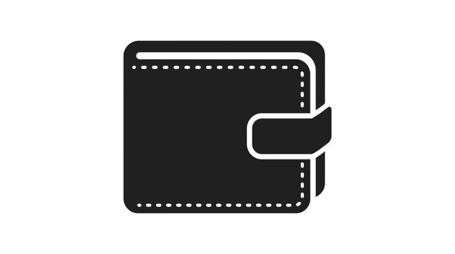 Black wallet icon vector