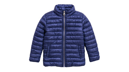 Blue Puffer Jacket with Zipper and Pockets © Liselotte