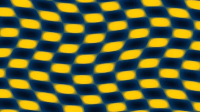 Abstract geometric pattern with blue and yellow optical illusion effect