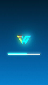 Neon Loading Bar Logo Reveal for Mobile App and Short-Form Video Intros