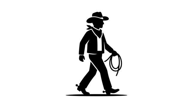 Cowboy Silhouette with Lasso