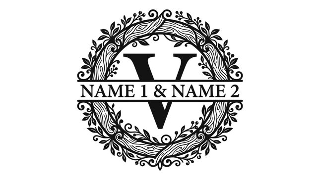 Custom Wedding Monogram Wreath