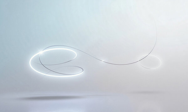흰색 배경 위 흐르는 빛의 곡선 추상 이미지 &middot; Abstract Flowing Light Lines on Soft White Background