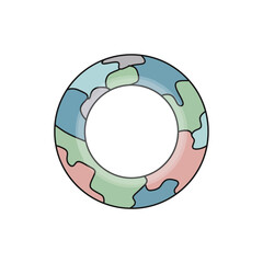 Naklejka premium Colorful Abstract Ring Shape Geometric Pattern, Minimalist Design