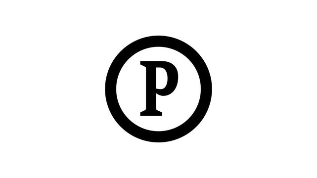 Alphabet Letter Icon Animation in Circle Frame, Typography Symbol Motion Graphic