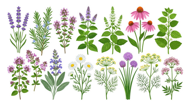 Herbal Plants Collection: Lavender, Rosemary, Mint, Echinacea, Chamomile & More