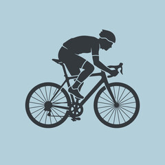 Fototapeta premium A silhouette of a professional cyclist riding a racing bicycle