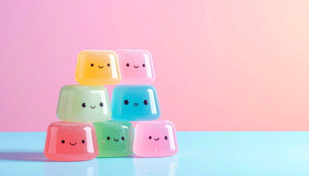Cute Jelly Cube Friends