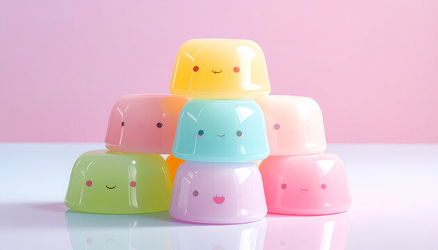Pastel Jelly Pyramid Characters