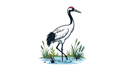 Fototapeta premium Cranes bird clipart vector illustration