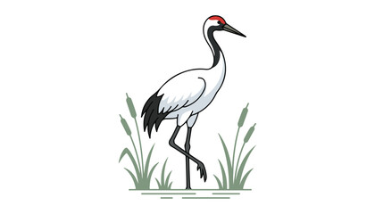 Fototapeta premium Cranes bird clipart vector illustration
