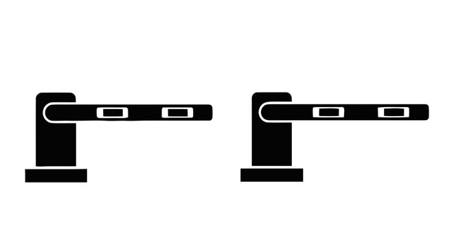 Vector illustration of barrier gate icon set, parking entrance barrier arm, vector illustration on a transparent background