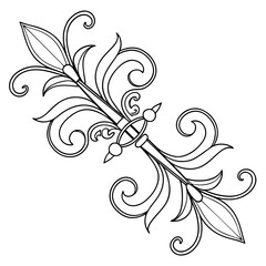 Symmetrical heraldic crest with fleur de lis art. © josefuna11