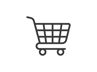 Simple shopping cart icon for e-commerce website interface with shopping, ecommerce © Amina