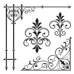 Elegant corner scrollwork and floral motif frame. © josefuna11