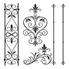 Ornate wrought iron railing and decorative motifs. © josefuna11