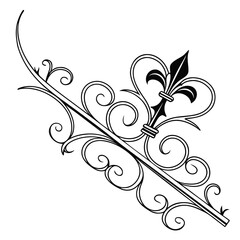 Elegant ornamental scroll design with fleur lis. © josefuna11