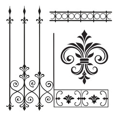 Wrought iron decorative elements for fence gates. © josefuna11