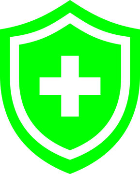 Green Medical Shield Vector Icon &ndash; Healthcare Protection Insurance Safety Symbol