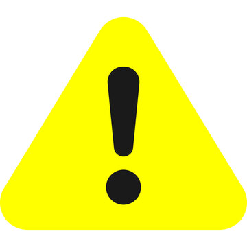 Yellow Warning Triangle with Exclamation Mark Vector Icon &ndash; Caution Hazard Safety Symbol