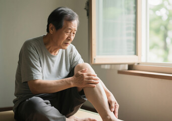 Fototapeta premium 창가에 앉아 있는 시니어 남성 / Senior Man Sitting by the Window
